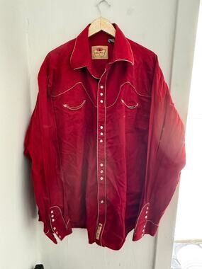 Larry Mahan Men's Red Western Button Front | Size 4XT